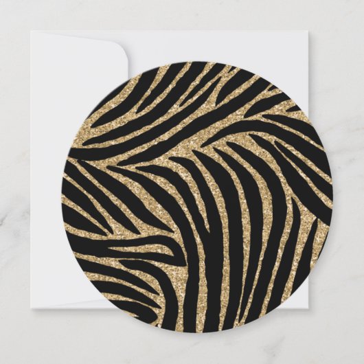 Goud zwart Faux Glitter Zebra Print Sweet Sixteen Kaart (Voorkant)