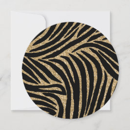 Goud zwart Faux Glitter Zebra Print Sweet Sixteen Kaart