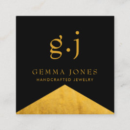 Goud Zwart Faux Goud Folie Rand Sieraden Designer Vierkante Visitekaartje