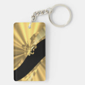 Goud & zwart fleur de lys sleutelhanger (achterkant)