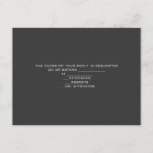  Goud Zwart Formeel Damask Wedding RSVP Uitnodiging Briefkaart (Achterkant)