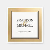 Goud Zwart Formeel Trouwpapier Servet (Voorkant)