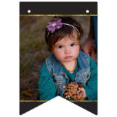 Goud Zwart Foto Afstuderen Jubileum Party Vlaggetjes (Eerste vlag)