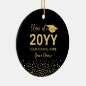 Goud & Zwart Foto Afstuderen Kerstcadeau Keramisch Ornament (Rechts)