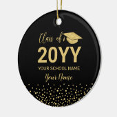 Goud & Zwart Foto Afstuderen Kerstcadeau Keramisch Ornament (Links)