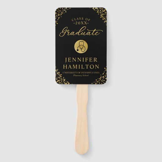 Goud Zwart Foto Medische Verpleegkunde School Afst Handwaaier (Voorkant)