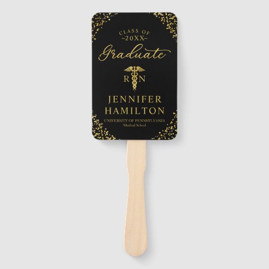 Goud Zwart Foto Medische Verpleegkunde School Afst Handwaaier (Voorkant)