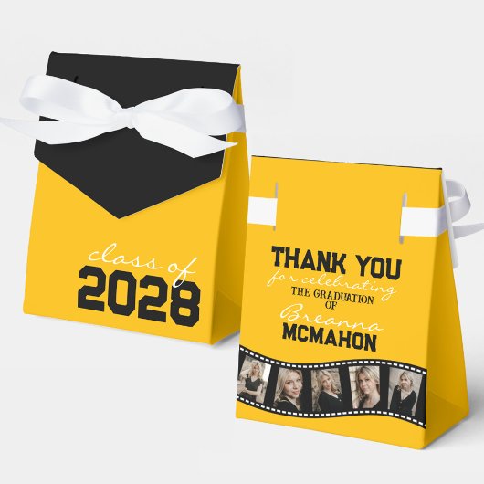 Goud & Zwart Fotocollage Filmstrip Favor Box Bedankdoosjes