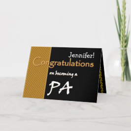 Goud Zwart Gefeliciteerd Physician's Assistant Kaart