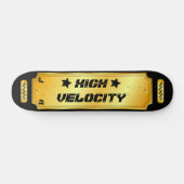 Goud/zwart gemonogrameerd "High Velocity"-skateboa Persoonlijk Skateboard (Horizontaal)
