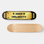Goud/zwart gemonogrameerd "High Velocity"-skateboa Persoonlijk Skateboard (Horizontaal)