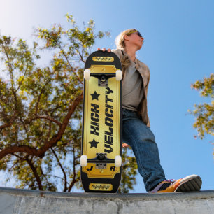 Goud/zwart gemonogrameerd "High Velocity"-skateboa Persoonlijk Skateboard