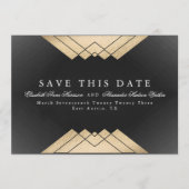 Goud Zwart Geometrisch Gatsby Folie Save The Date Aankondiging (Voorkant)