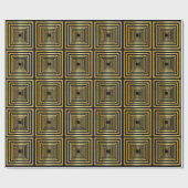 Goud zwart geometrisch luxe Wrapping Paper Cadeaupapier (Vlak)