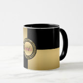 Goud & Zwart Geometrische Vormen Mok (Voorkant rechts)