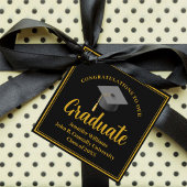 Goud Zwart Gepersonaliseerde Chic Graduation Party Bedankjes Labels