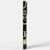 Goud & Zwart Gepersonaliseerde Damask iPhone Hoesj Case-Mate iPhone Case (Achterkant / Rechts)