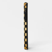 Goud & Zwart Geruit Grid iPhone 5 Hoesje (Achterkant/links)