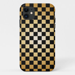 Goud & Zwart Geruit Grid iPhone 5 Hoesje