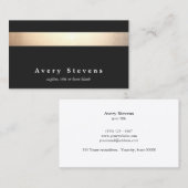 Goud Zwart Gestreept Modern Stijlvol Beauty Salon Visitekaartje (Voorkant / Achterkant)