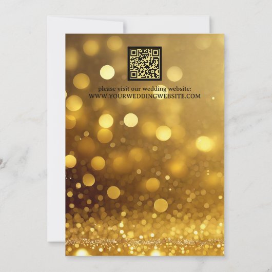 Goud Zwart Gestreepte Zonnebloem Bruiloft Kaart (Achterkant)