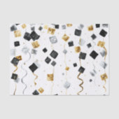 Goud Zwart Glam Confetti Kerstmis Tissuepapier (Voorkant)