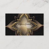Goud Zwart Glam Exotic Flower Verwijs een Vriend K Aanbevelingskaartje (Voorkant)