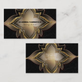 Goud Zwart Glam Exotisch Chique Bloem Elegant Clas Visitekaartje (Voorkant / Achterkant)