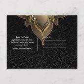 Goud Zwart Glam Exotische Bloem Save the Date Aankondigingskaart (Achterkant)