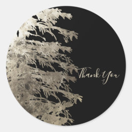 Goud & Zwart Glamour Dennenomslag Rustieke Bos Bru Ronde Sticker