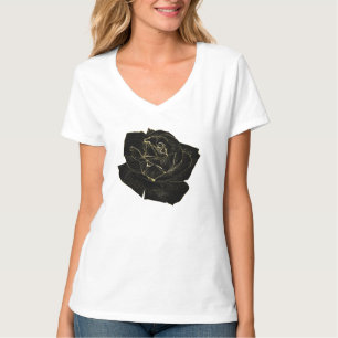 Goud Zwart Glamour Roos Elegant Klasse Uniek Grafi T-shirt