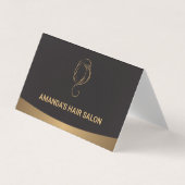 Goud Zwart Glamour Stylist | Haar en schoonheid Visitekaartje (Voorkant)
