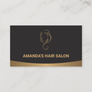 Goud Zwart Glamour Stylist Haar en Schoonheid Visitekaartje