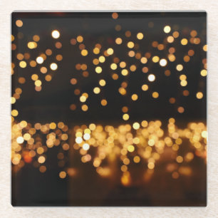 Goud Zwart Glitter: Abstracte De-gerichte Achtergr Glazen Onderzetter