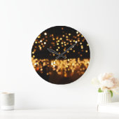 Goud Zwart Glitter: Abstracte De-gerichte Achtergr Grote Klok (Huis)