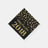 Goud Zwart Glitter Confetti Gelukkig Nieuwjaar 201 Servetten (Hoek)