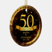 Goud & Zwart Glitter Edit Jaar Bruiloft Jubileum Keramisch Ornament (Rechts)