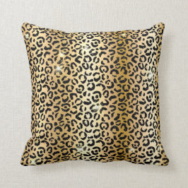 Goud & Zwart Glitter Glam Luipaard Vlekken Print Kussen