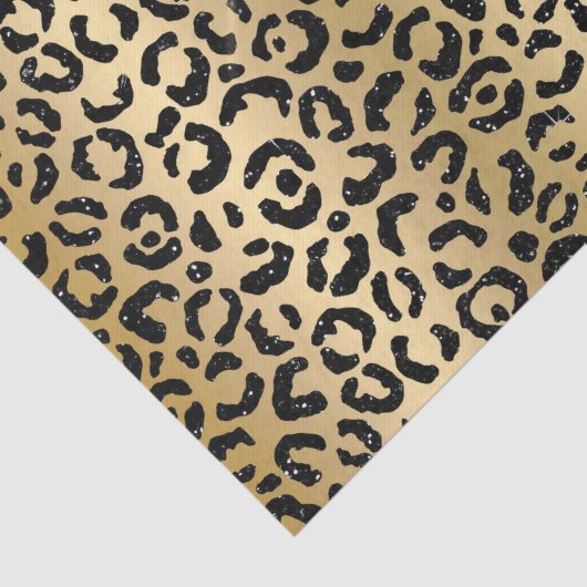 Goud Zwart Glitter Luipaard Tissuepapier (Detail)