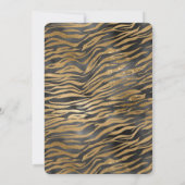 Goud Zwart Glitzy Glitter Sparkle Zebra Print Kaart (Achterkant)