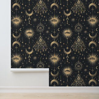 Goud Zwart Goth Mystiek Behang