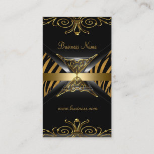 Goud Zwart Goud Art Deco Zebra Stripe Visitekaartje