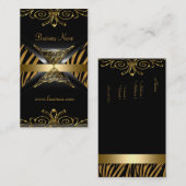 Goud Zwart Goud Art Deco Zebra Stripe Visitekaartje (Voorkant / Achterkant)