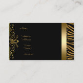 Goud Zwart Goud Art Deco Zebra Stripe Visitekaartje (Achterkant)