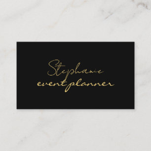 Goud Zwart Gouden Geel Aangepaste Naam Trendy Cool Visitekaartje