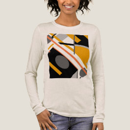 Goud Zwart Grijs Diagonaal Geometrisch Art Design Tri-Blend Shirt