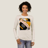 Goud Zwart Grijs Diagonaal Geometrisch Art Design Tri-Blend Shirt (Voorkant)