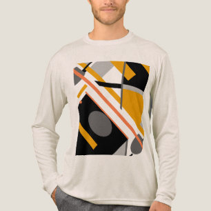 Goud Zwart Grijs Diagonaal Geometrisch Art Design Tri-Blend Shirt