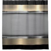 goud, zwart, grijs douchegordijn (Voorkant)