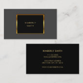 Goud zwart grijs patroon visitekaartjes (Voorkant / Achterkant)